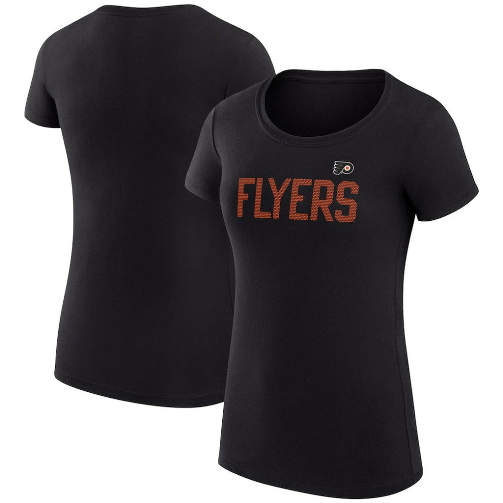 Philadelphia Flyers G-III 4Her by Carl Banks Women's Super-Slim Fit Lightweight Dot Print Team T-Shirt - Black - NHL