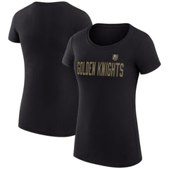 Vegas Golden Knights G-III 4Her by Carl Banks Women's Super-Slim Fit Lightweight Dot Print Team T-Shirt - Black - NHL