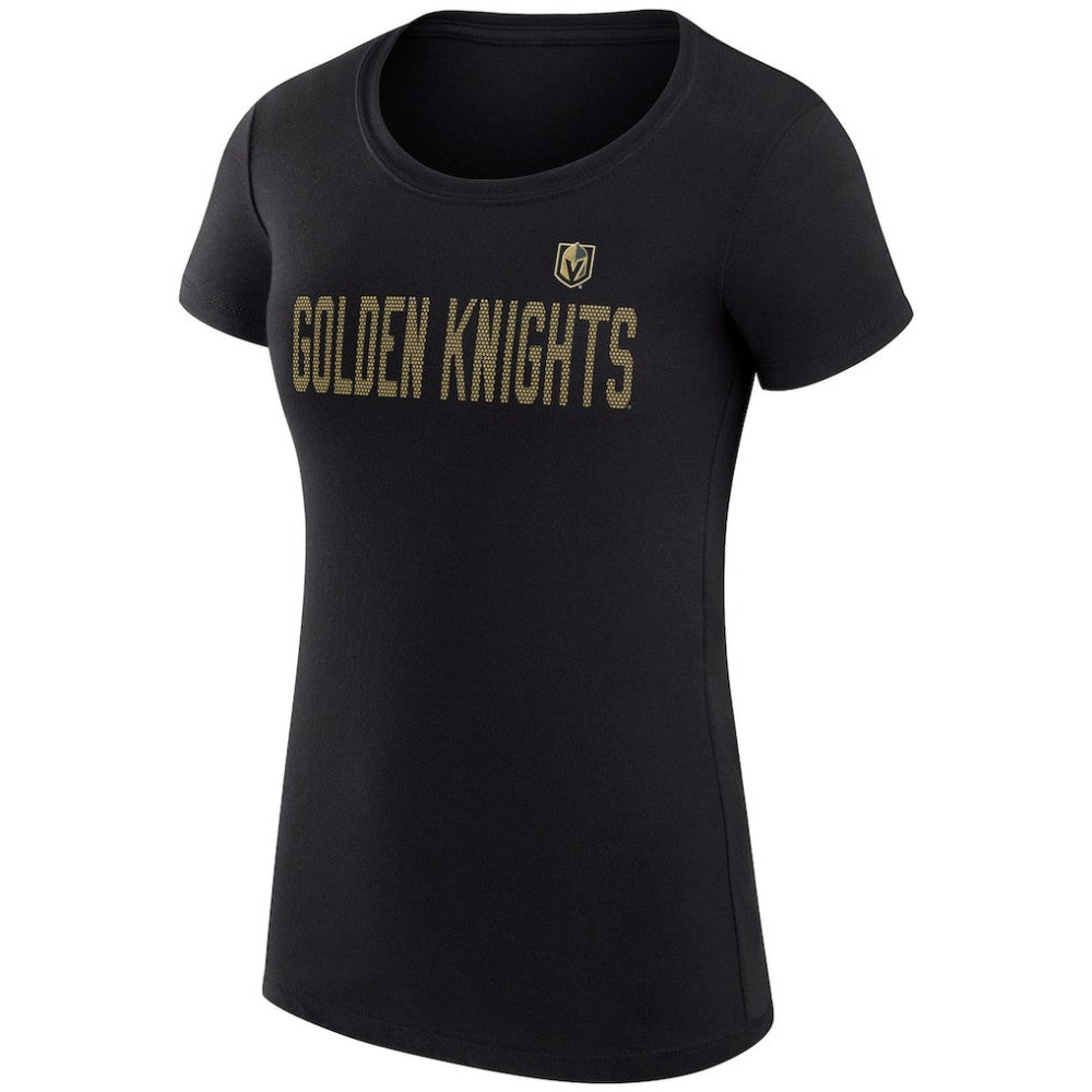 Vegas Golden Knights G-III 4Her by Carl Banks Women's Super-Slim Fit Lightweight Dot Print Team T-Shirt - Black - NHL