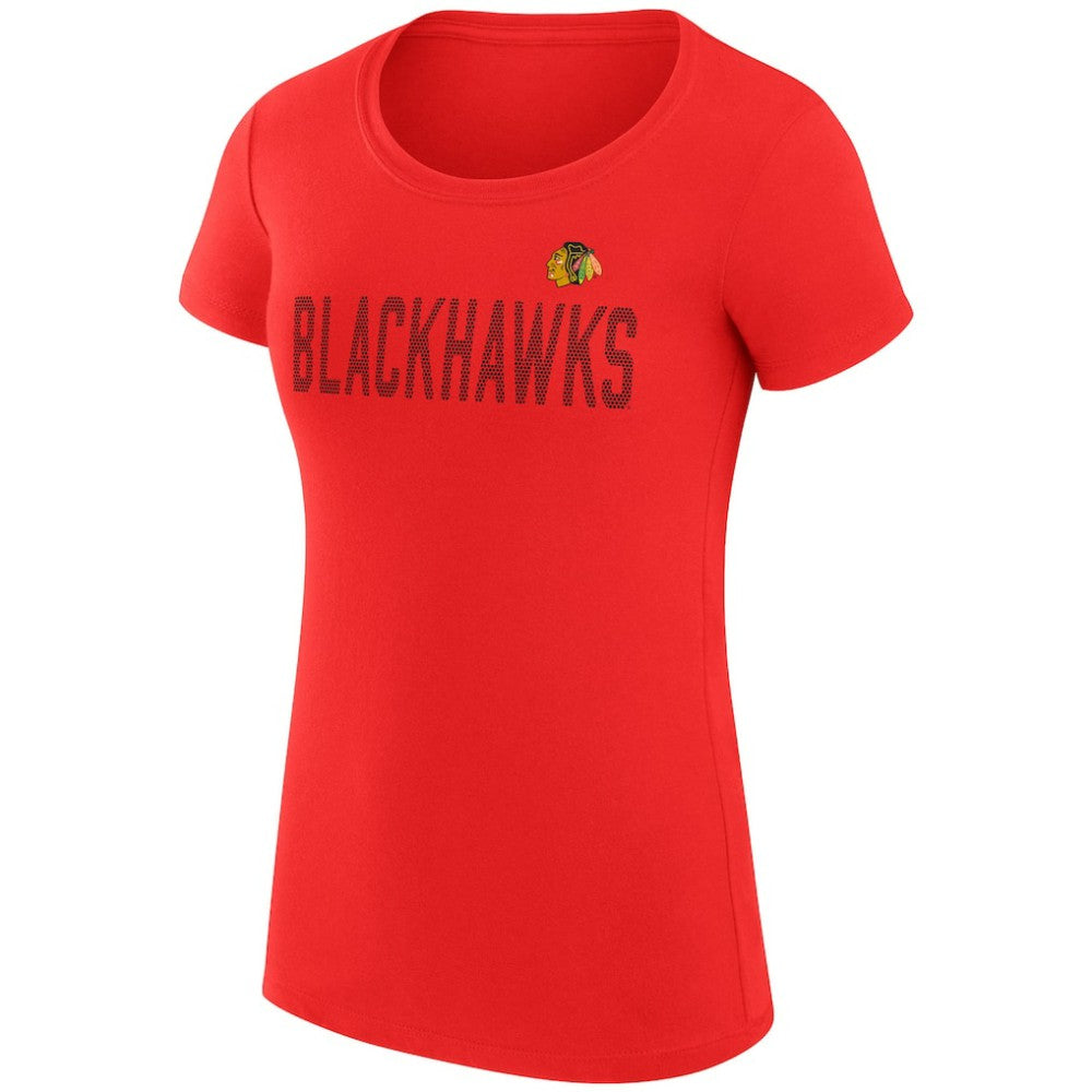 Chicago Blackhawks G-III 4Her by Carl Banks Women's Super-Slim Fit Lightweight Dot Print Team T-Shirt - Red - NHL