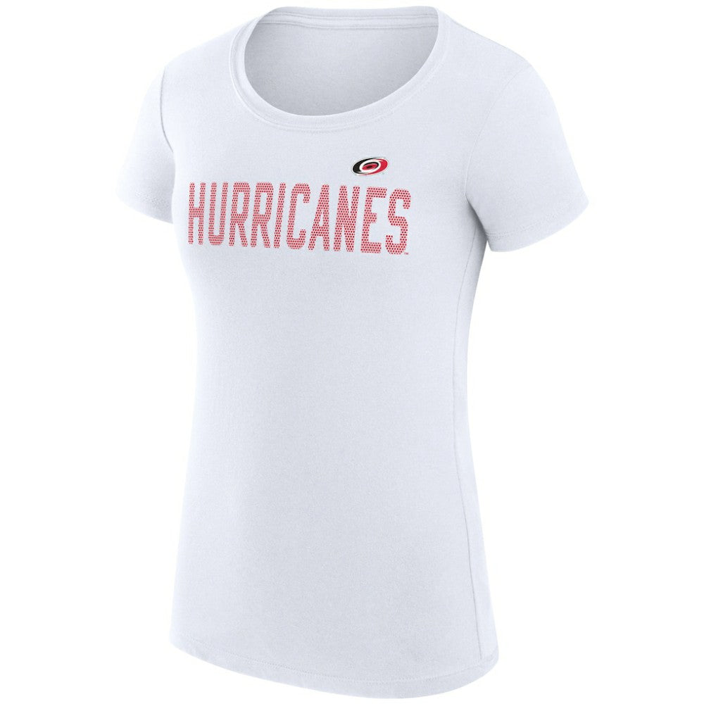 Carolina Hurricanes G-III 4Her by Carl Banks Women's Super-Slim Fit Lightweight Dot Print Team T-Shirt - White - NHL