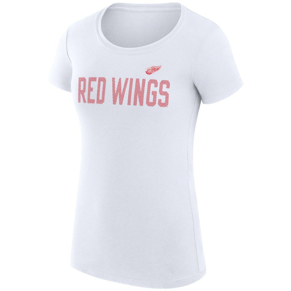 Detroit Red Wings G-III 4Her by Carl Banks Women's Super-Slim Fit Lightweight Dot Print Team T-Shirt - White - NHL
