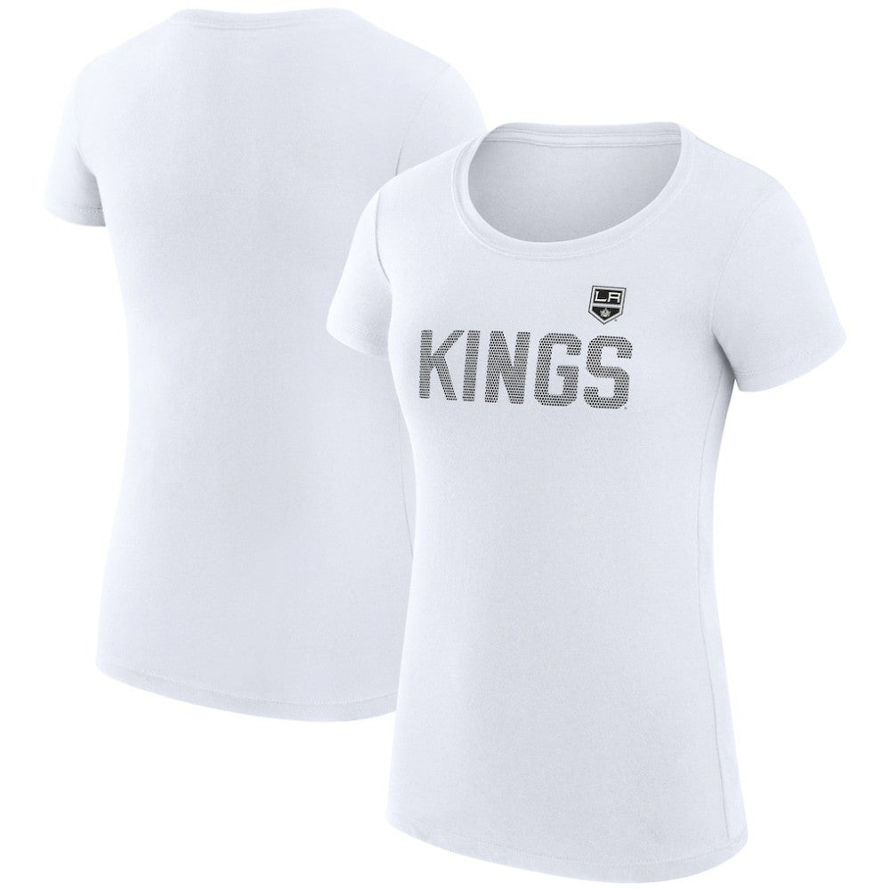 Los Angeles Kings G-III 4Her by Carl Banks Women's Super-Slim Fit Lightweight Dot Print Team T-Shirt - White - NHL