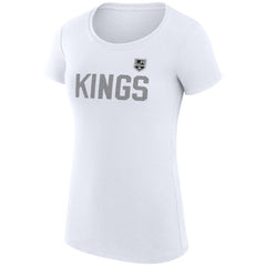Los Angeles Kings G-III 4Her by Carl Banks Women's Super-Slim Fit Lightweight Dot Print Team T-Shirt - White - NHL