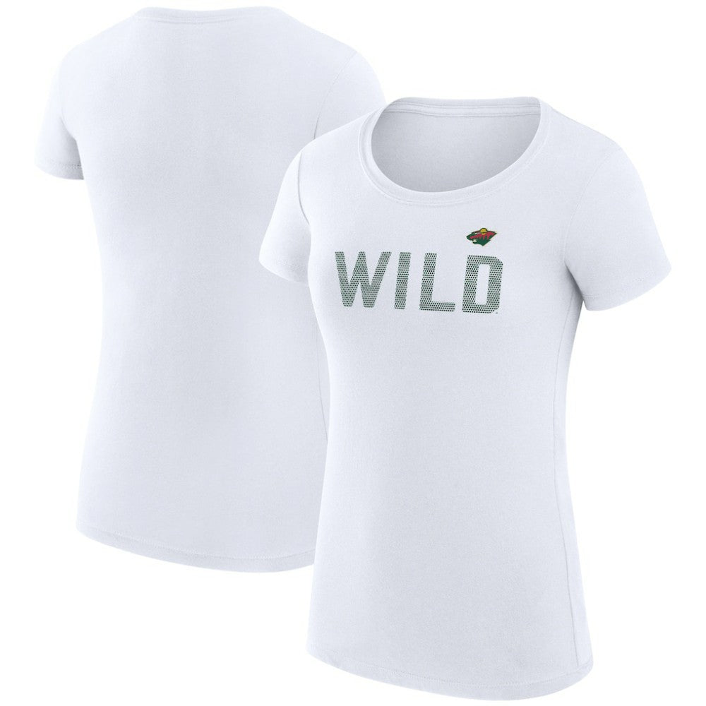 Minnesota Wild G-III 4Her by Carl Banks Women's Super-Slim Fit Lightweight Dot Print Team T-Shirt - White - NHL