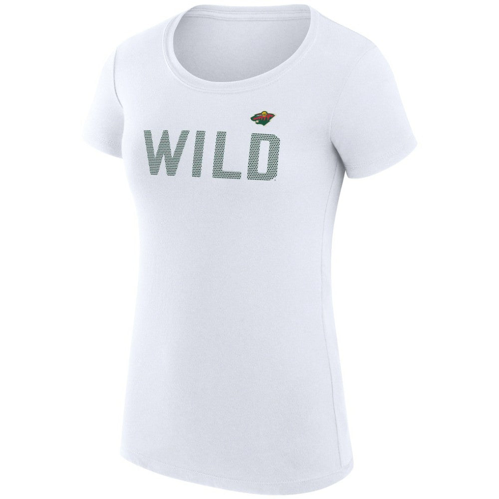 Minnesota Wild G-III 4Her by Carl Banks Women's Super-Slim Fit Lightweight Dot Print Team T-Shirt - White - NHL