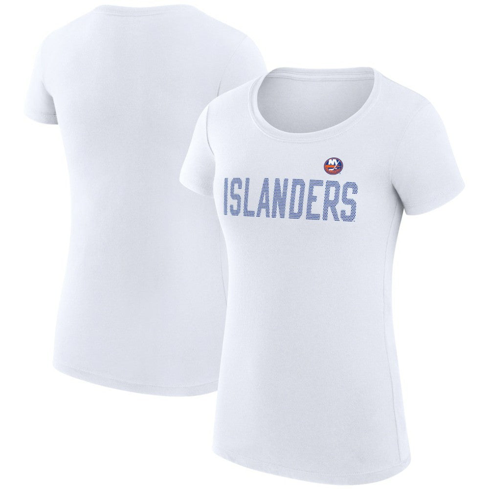 New York Islanders G-III 4Her by Carl Banks Women's Super-Slim Fit Lightweight Dot Print Team T-Shirt - White - NHL