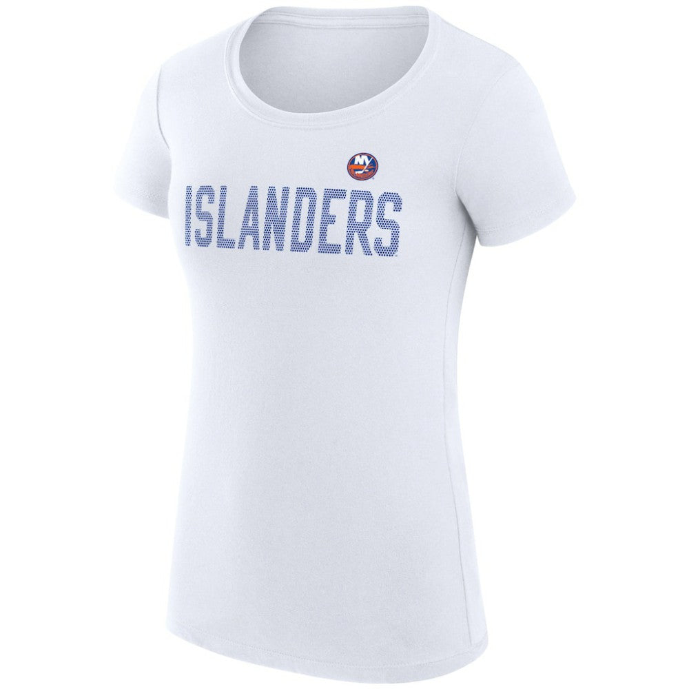 New York Islanders G-III 4Her by Carl Banks Women's Super-Slim Fit Lightweight Dot Print Team T-Shirt - White - NHL