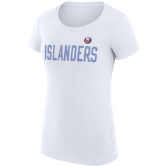 New York Islanders G-III 4Her by Carl Banks Women's Super-Slim Fit Lightweight Dot Print Team T-Shirt - White - NHL