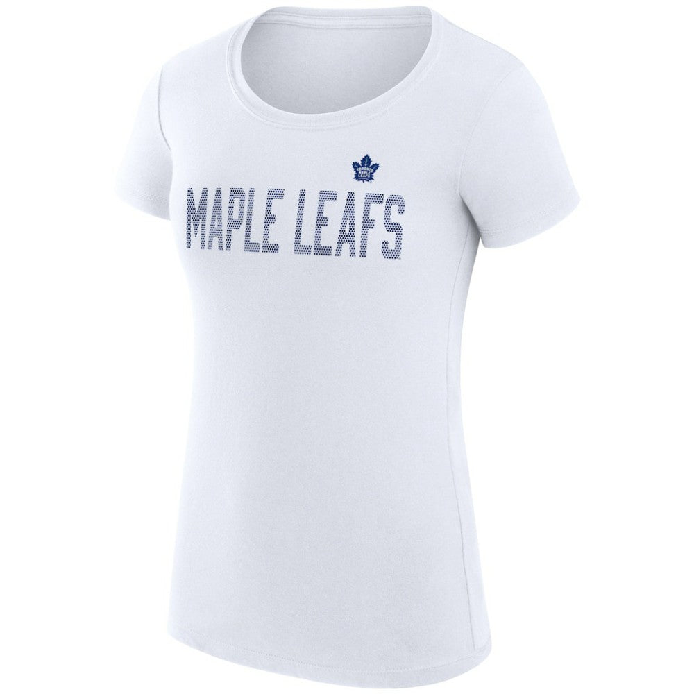 Toronto Maple Leafs G-III 4Her by Carl Banks Women's Super-Slim Fit Lightweight Dot Print Team T-Shirt - White - NHL