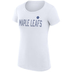 Toronto Maple Leafs G-III 4Her by Carl Banks Women's Super-Slim Fit Lightweight Dot Print Team T-Shirt - White - NHL