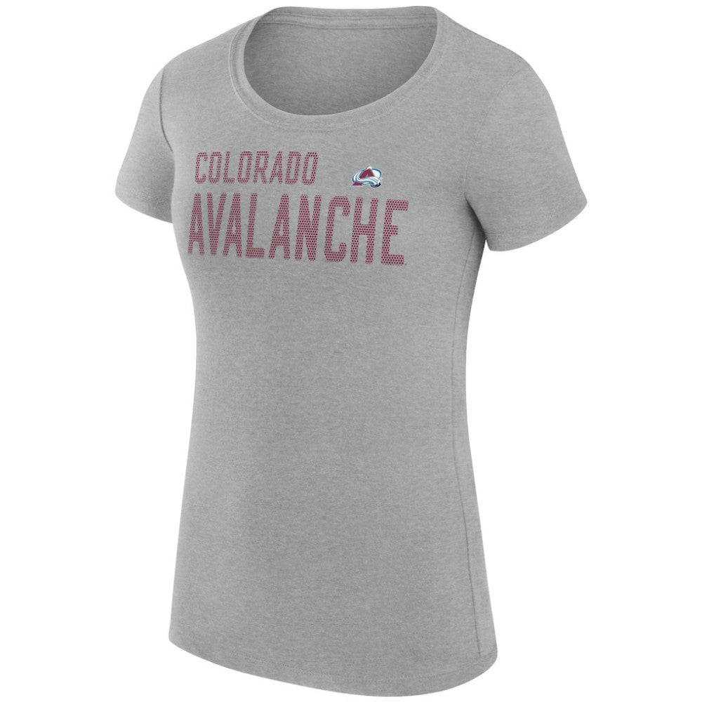 Colorado Avalanche G-III 4Her by Carl Banks Women's Super-Slim Fit Lightweight Dot Print Team T-Shirt - Heather Gray - NHL