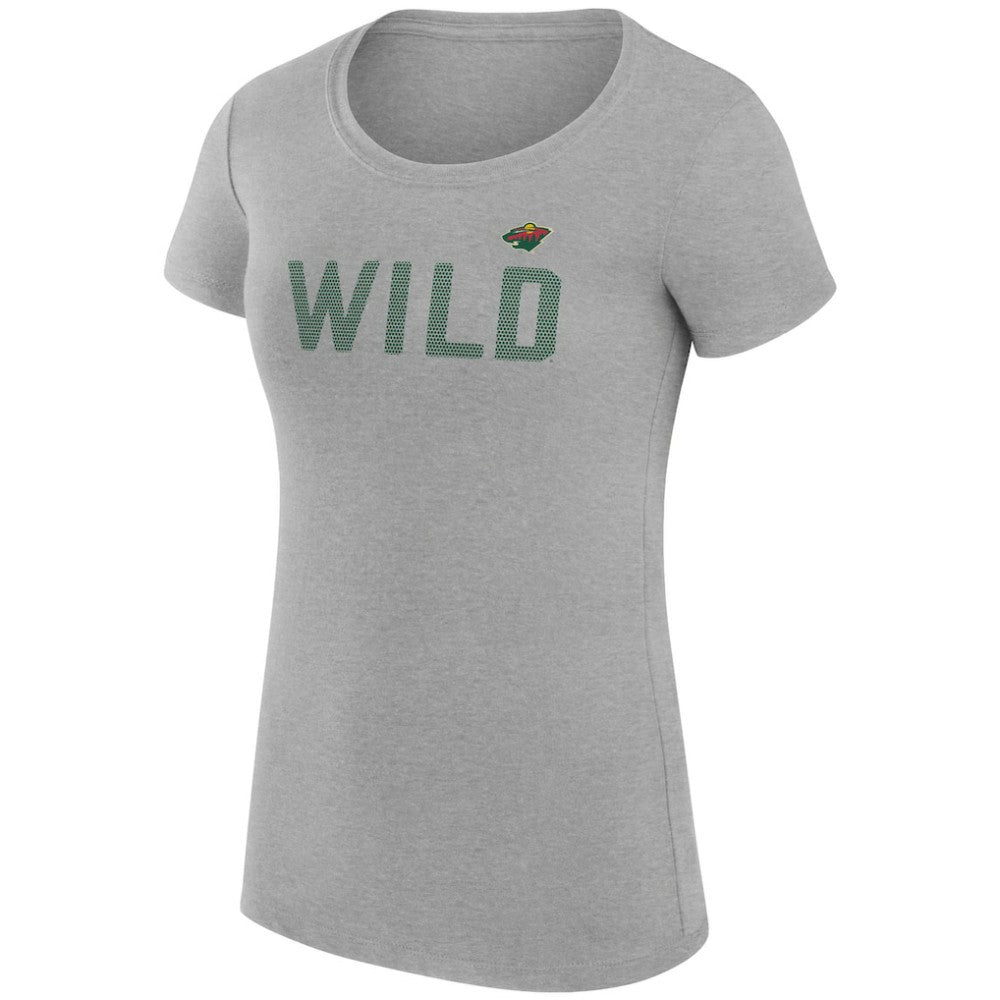 Minnesota Wild G-III 4Her by Carl Banks Women's Super-Slim Fit Lightweight Dot Print Team T-Shirt - Heather Gray - NHL