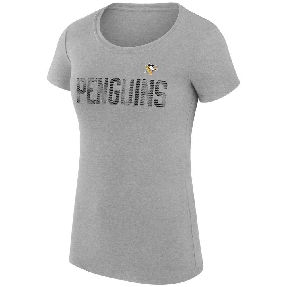 Pittsburgh Penguins G-III 4Her by Carl Banks Women's Super-Slim Fit Lightweight Dot Print Team T-Shirt - Heather Gray - NHL