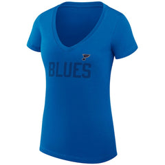 St. Louis Blues G-III 4Her by Carl Banks Women's Super-Slim Fit Lightweight Dot Print Team V-Neck T-Shirt - Blue - NHL