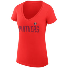 Florida Panthers G-III 4Her by Carl Banks Women's Super-Slim Fit Lightweight Dot Print Team V-Neck T-Shirt - Red - NHL
