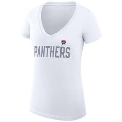 Florida Panthers G-III 4Her by Carl Banks Women's Super-Slim Fit Lightweight Dot Print Team V-Neck T-Shirt - White - NHL