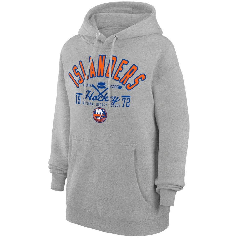 New York Islanders Starter Puck Pullover Hoodie - Heather Gray - NHL
