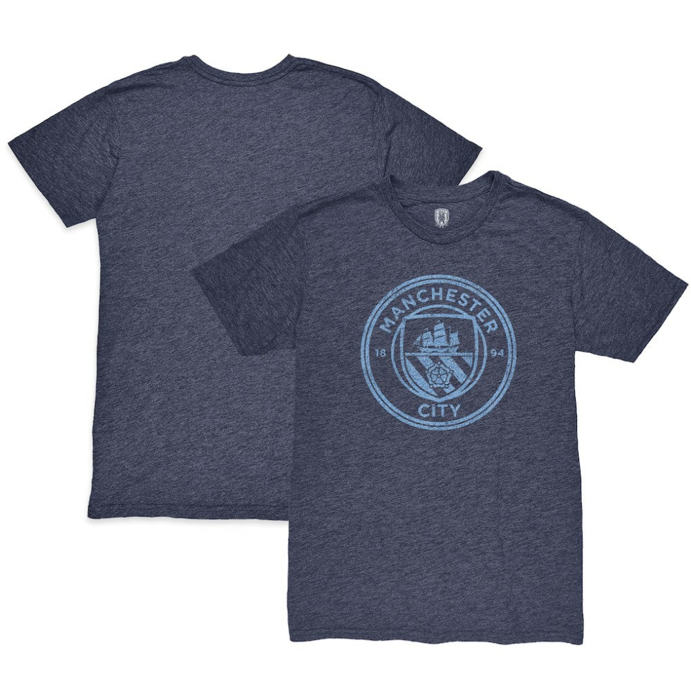 Manchester City Color Crest Twisted Tri-Blend T-Shirt Heather Navy - FIFA World CUP