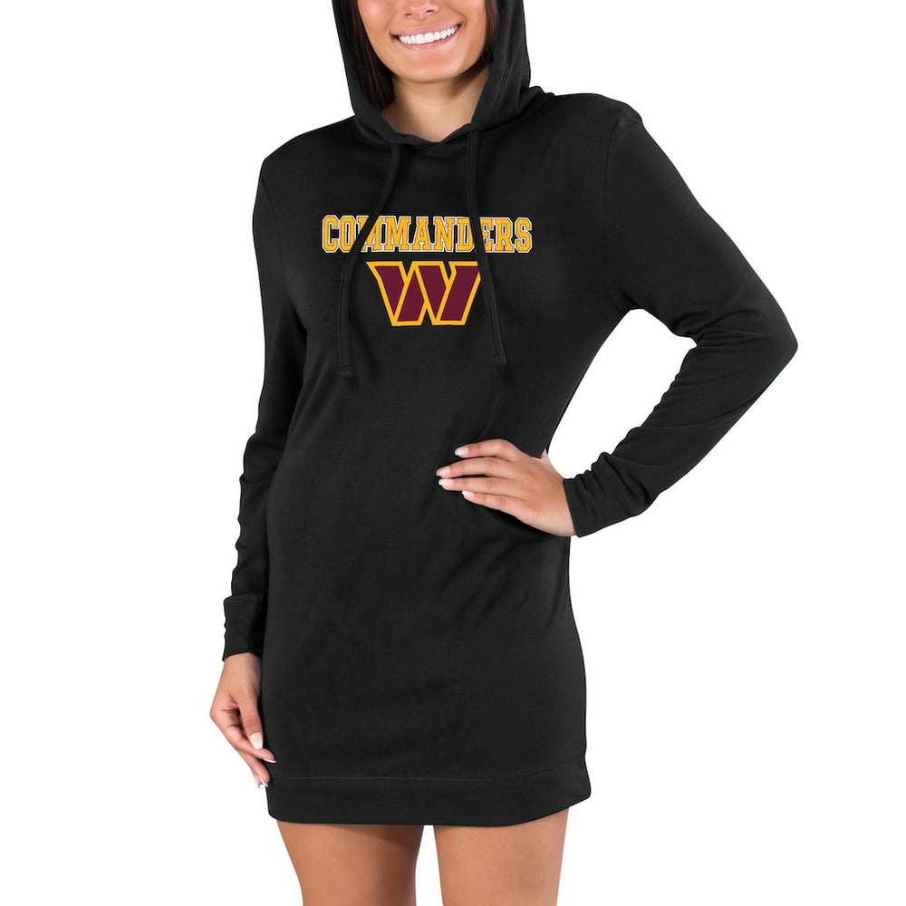Washington Commanders Concepts Sport Women's Gather Long Sleeve Hoodie Nightshirt Black | NFL