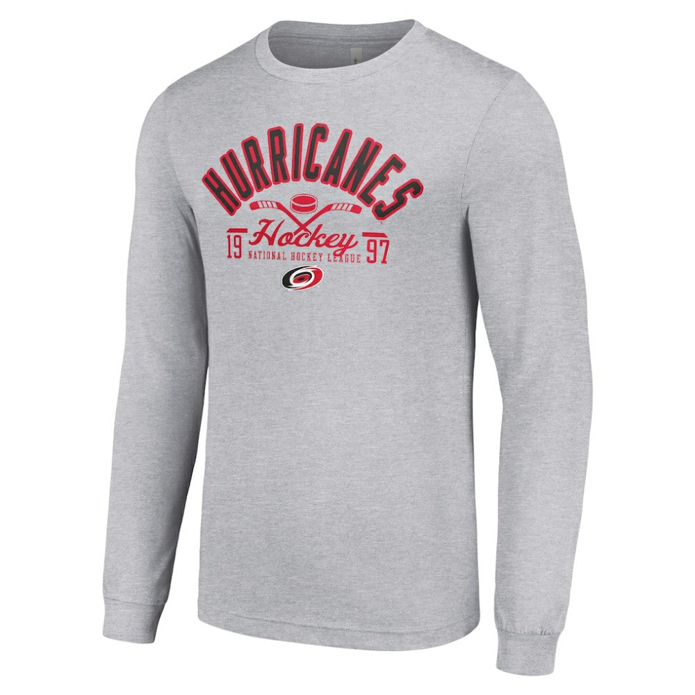 Carolina Hurricanes Starter Puck Long Sleeve T-Shirt - Heather Gray - NHL