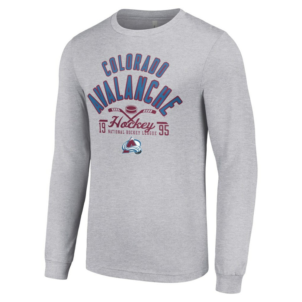 Colorado Avalanche Starter Puck Long Sleeve T-Shirt - Heather Gray - NHL