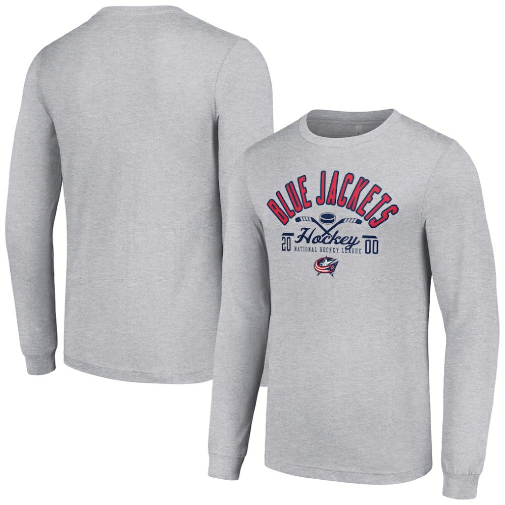 Columbus Blue Jackets Starter Puck Long Sleeve T-Shirt - Heather Gray - NHL