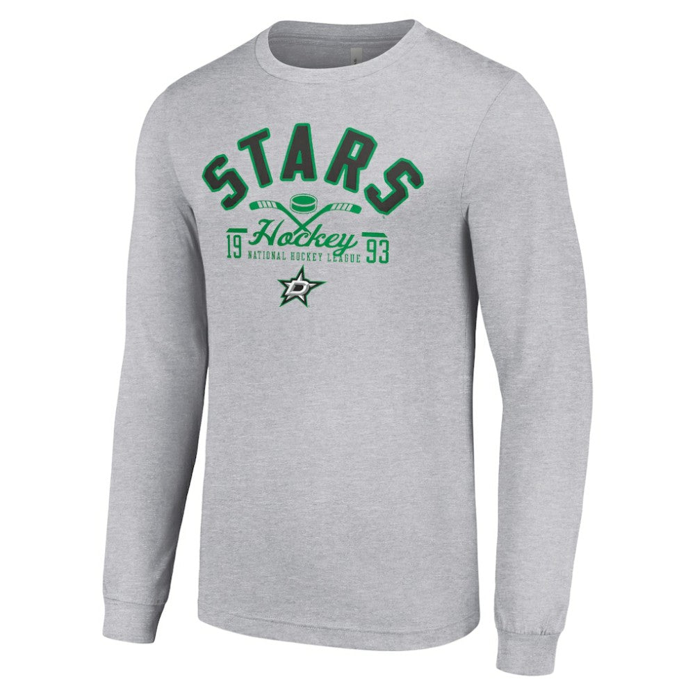Dallas Stars Starter Puck Long Sleeve T-Shirt - Heather Gray - NHL