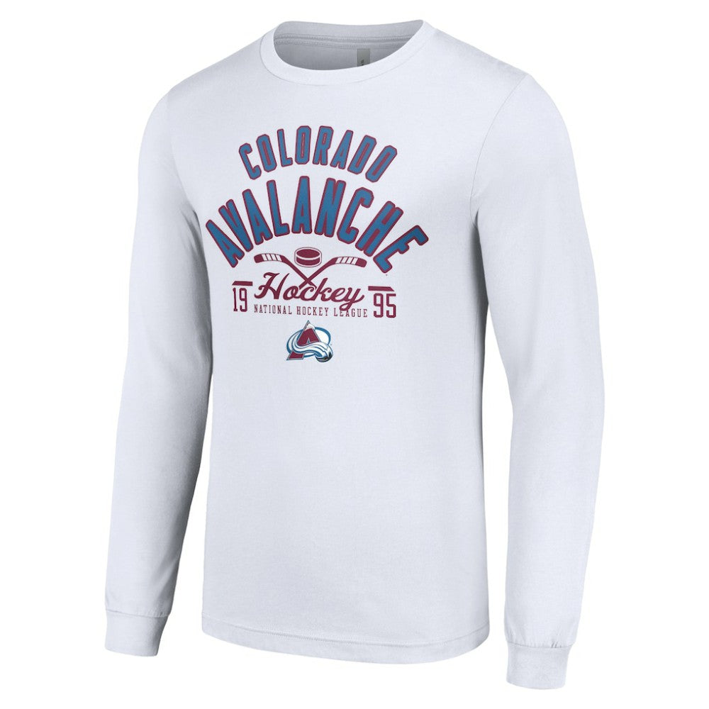 Colorado Avalanche Starter Puck Long Sleeve T-Shirt - White - NHL