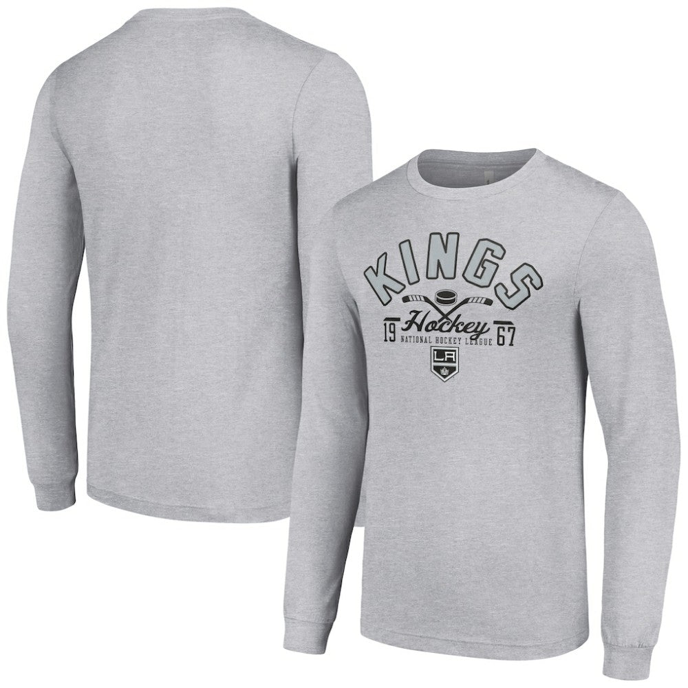 Los Angeles Kings Starter Puck Long Sleeve T-Shirt - Heather Gray - NHL
