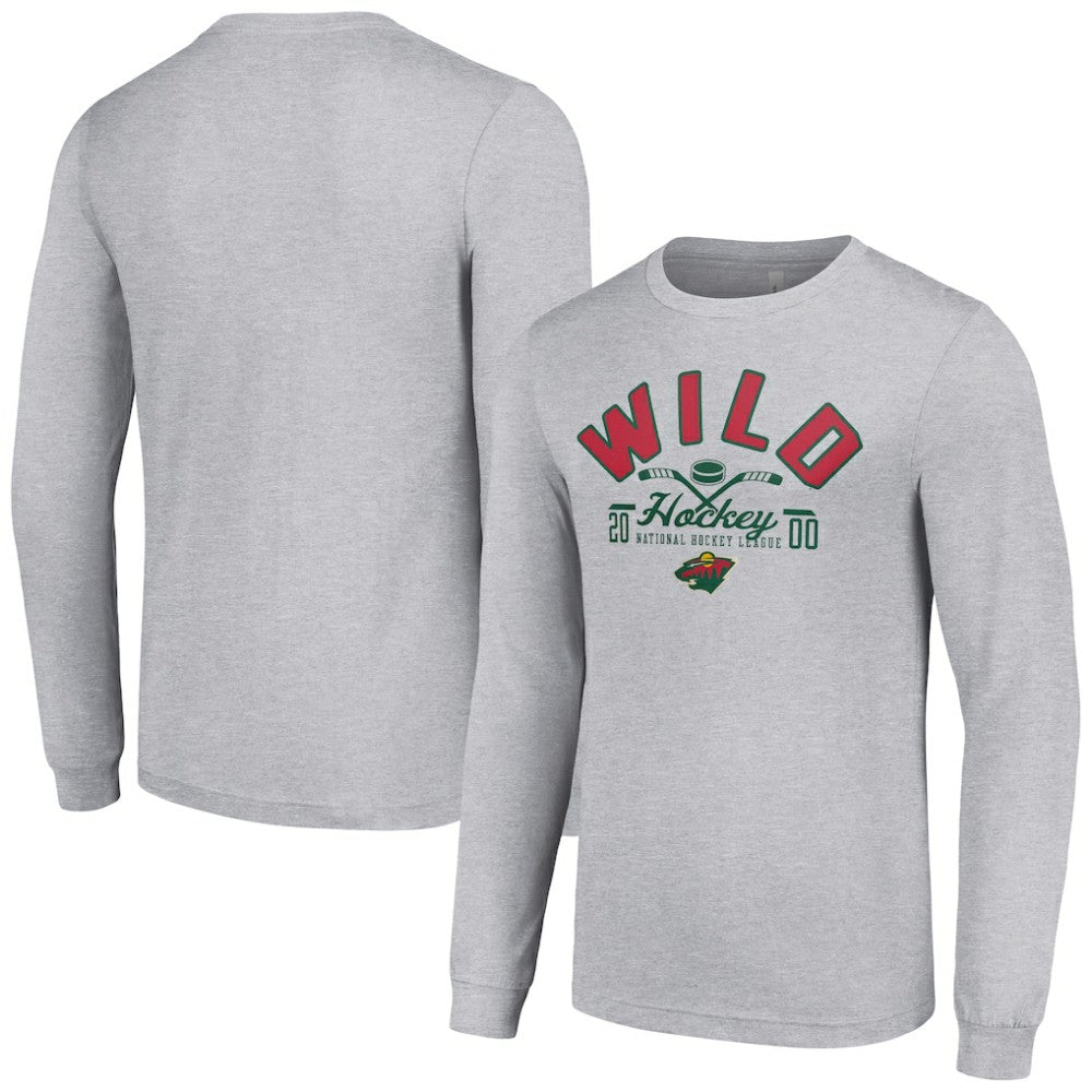 Minnesota Wild Starter Puck Long Sleeve T-Shirt - Heather Gray - NHL