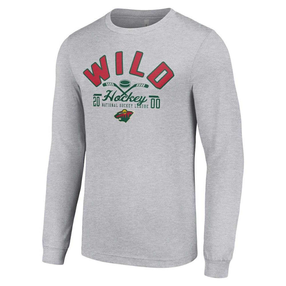 Minnesota Wild Starter Puck Long Sleeve T-Shirt - Heather Gray - NHL