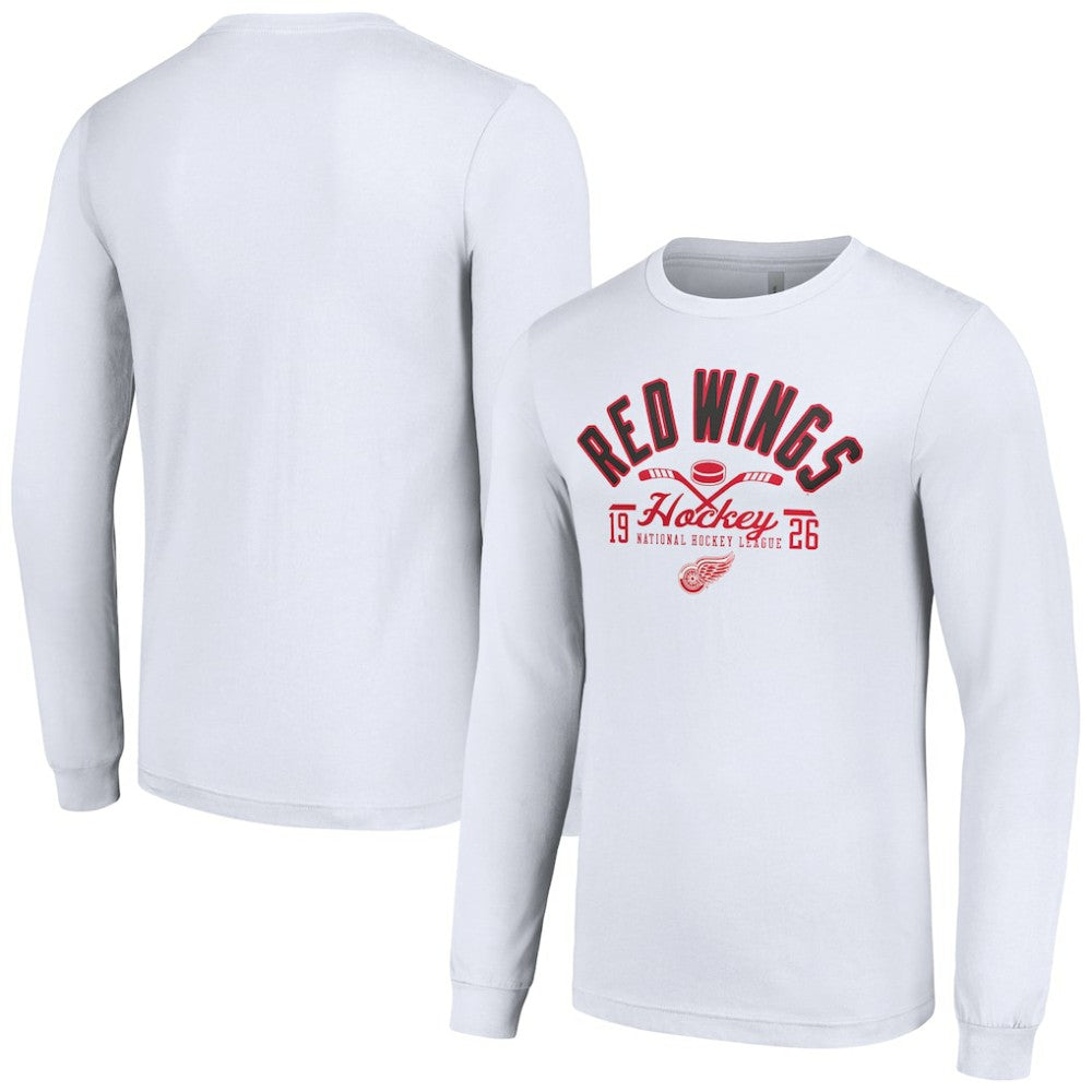 Detroit Red Wings Starter Puck Long Sleeve T-Shirt - White - NHL