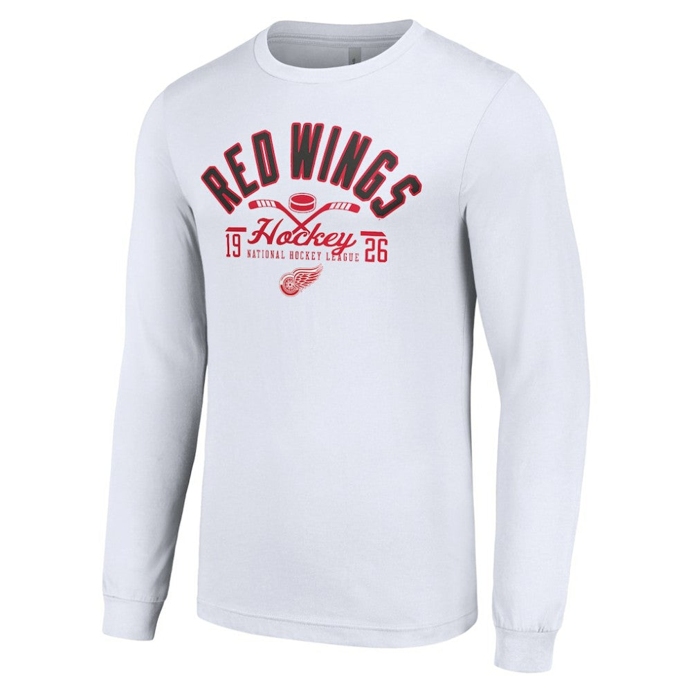 Detroit Red Wings Starter Puck Long Sleeve T-Shirt - White - NHL