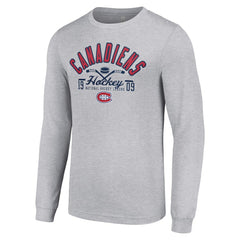 Montreal Canadiens Starter Puck Long Sleeve T-Shirt - Heather Gray - NHL