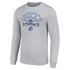 Tampa Bay Lightning Starter Puck Long Sleeve T-Shirt - Heather Gray - NHL