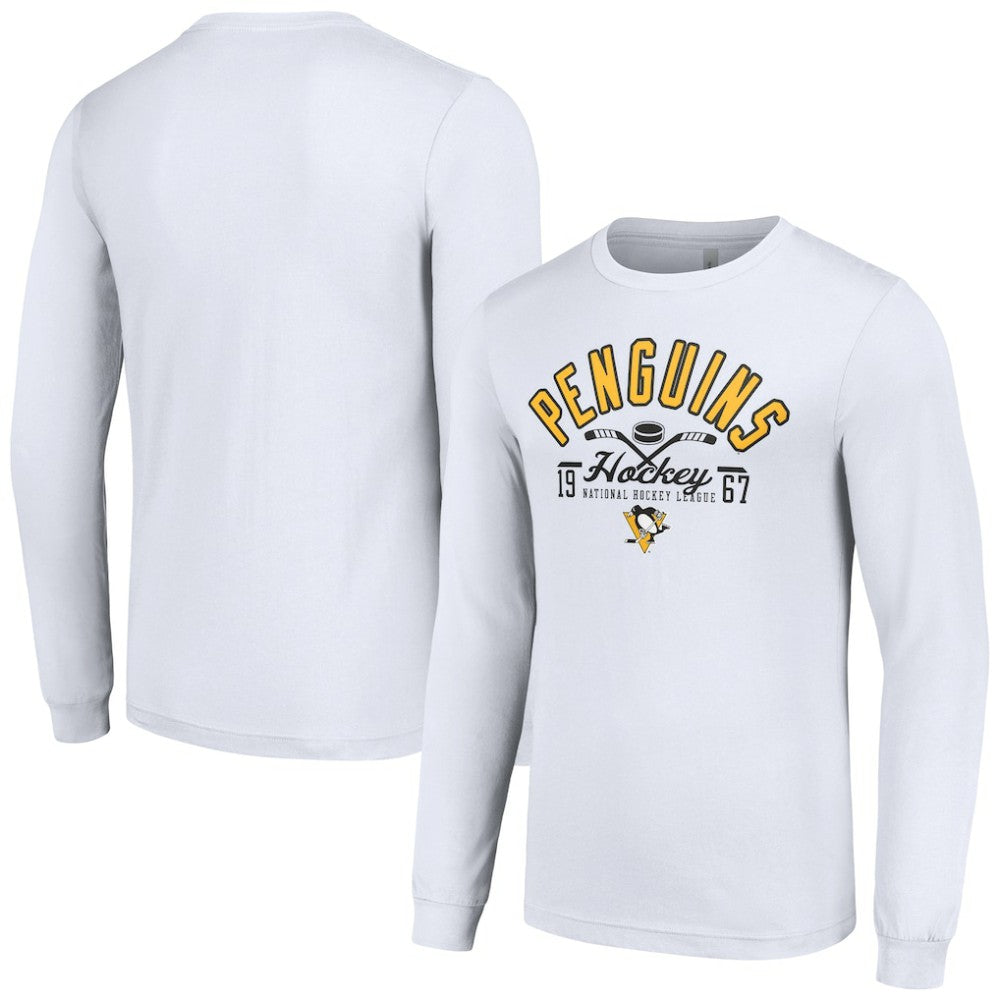 Pittsburgh Penguins Starter Puck Long Sleeve T-Shirt - White - NHL