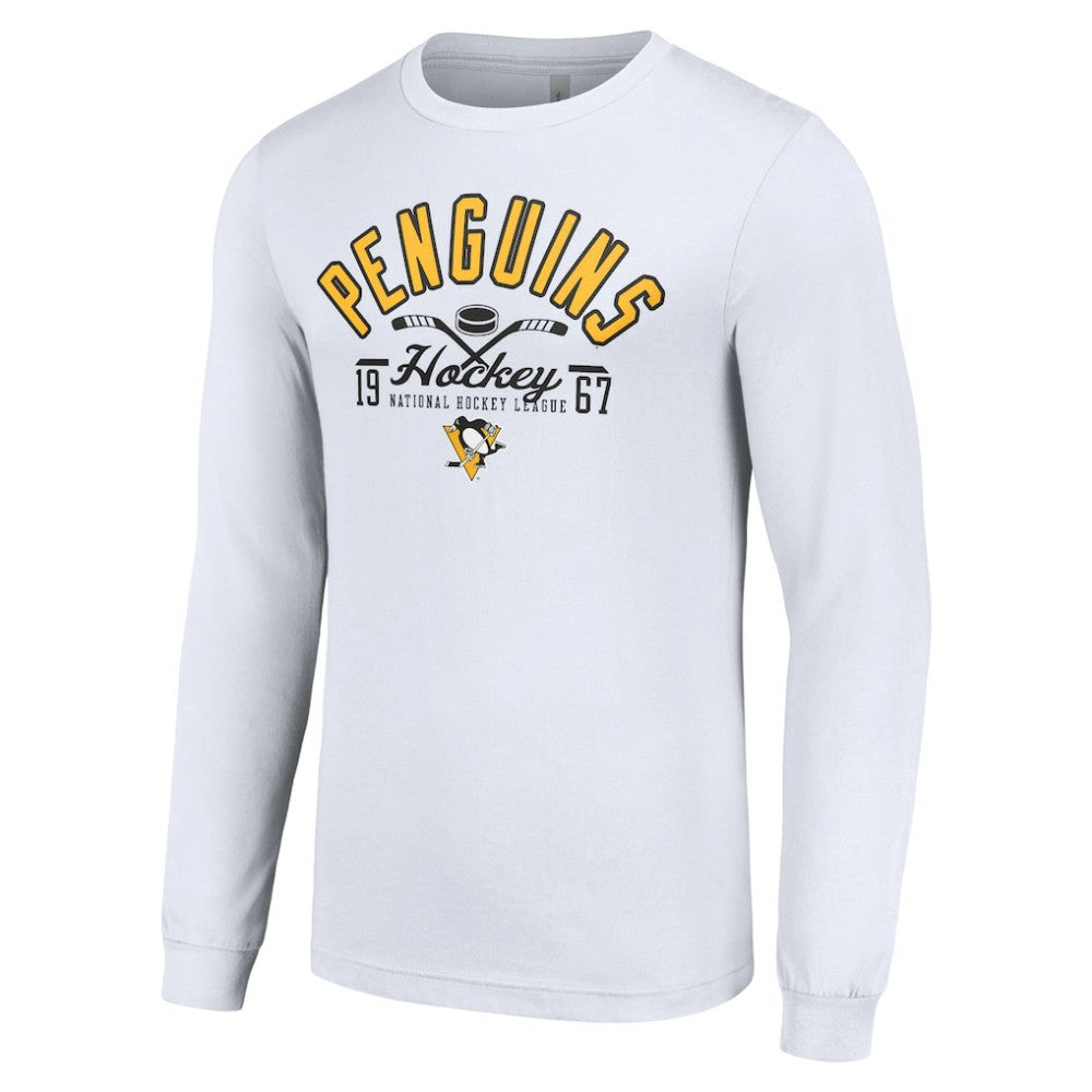 Pittsburgh Penguins Starter Puck Long Sleeve T-Shirt - White - NHL