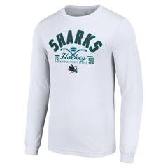 San Jose Sharks Starter Puck Long Sleeve T-Shirt - White - NHL