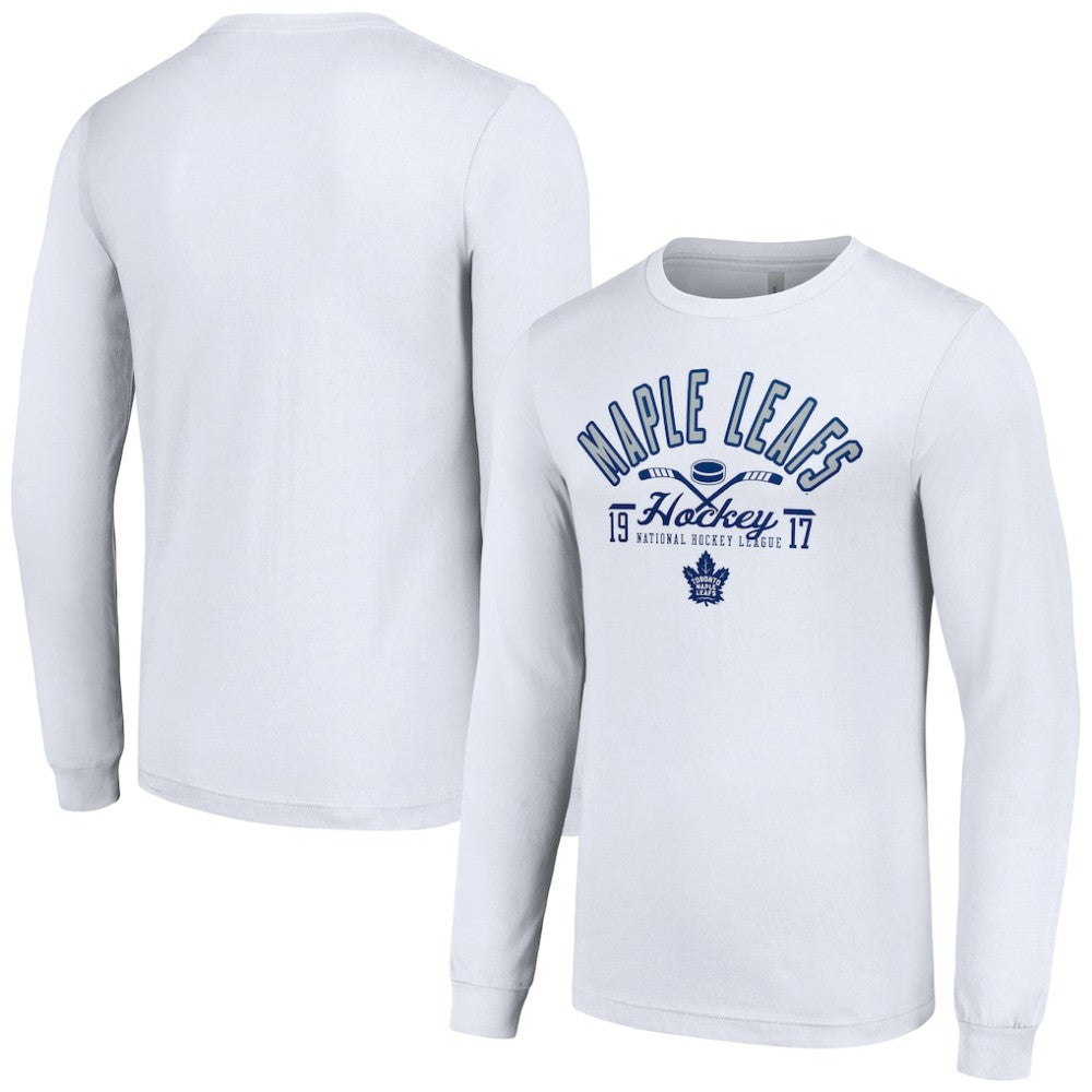 Toronto Maple Leafs Starter Puck Long Sleeve T-Shirt - White - NHL