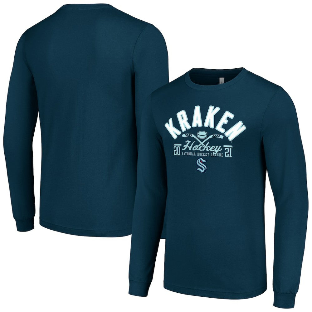 Seattle Kraken Starter Puck Long Sleeve T-Shirt - Deep Sea Blue - NHL