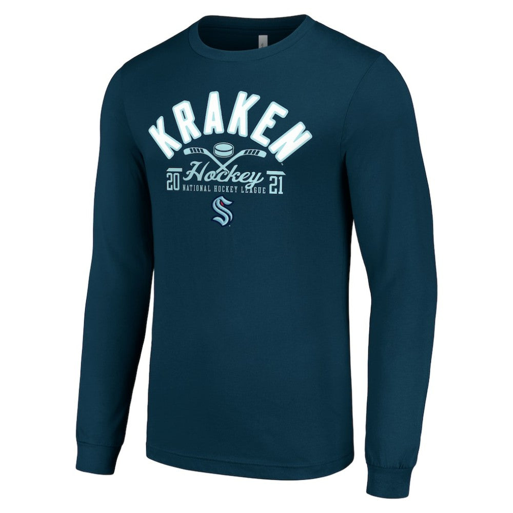 Seattle Kraken Starter Puck Long Sleeve T-Shirt - Deep Sea Blue - NHL