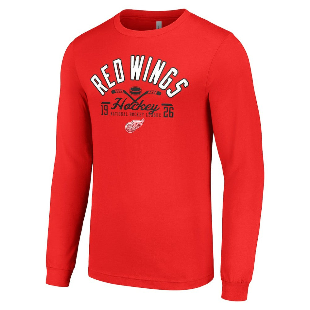 Detroit Red Wings Starter Puck Long Sleeve T-Shirt - Red - NHL