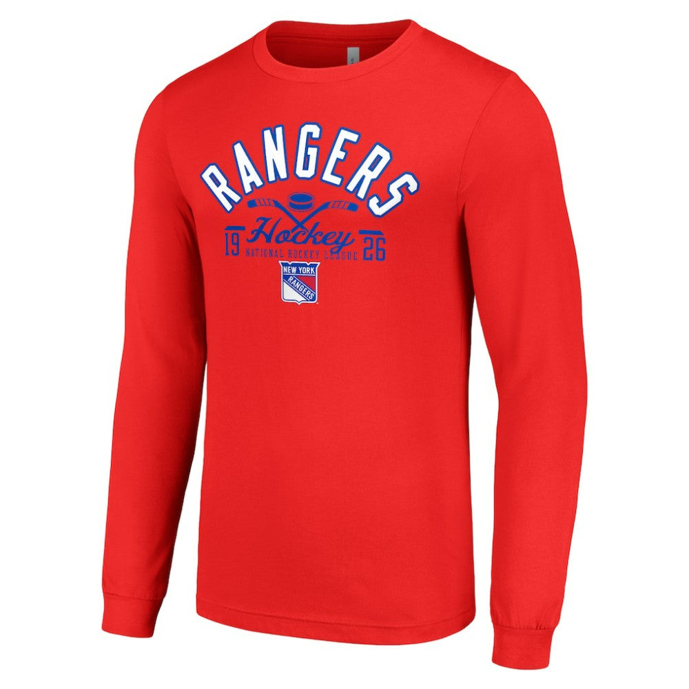 New York Rangers Starter Puck Long Sleeve T-Shirt - Red - NHL