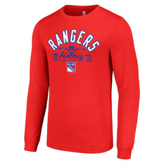 New York Rangers Starter Puck Long Sleeve T-Shirt - Red - NHL