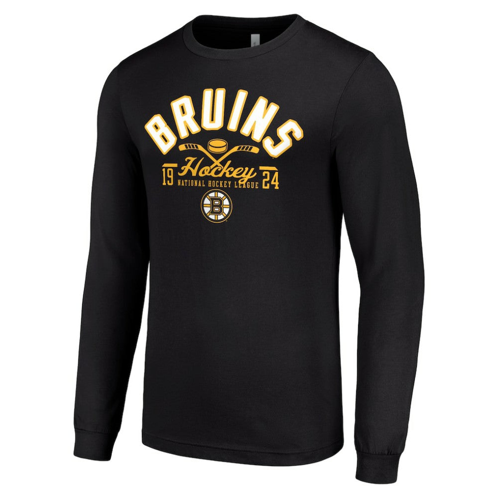 Boston Bruins Starter Puck Long Sleeve T-Shirt - Black - NHL