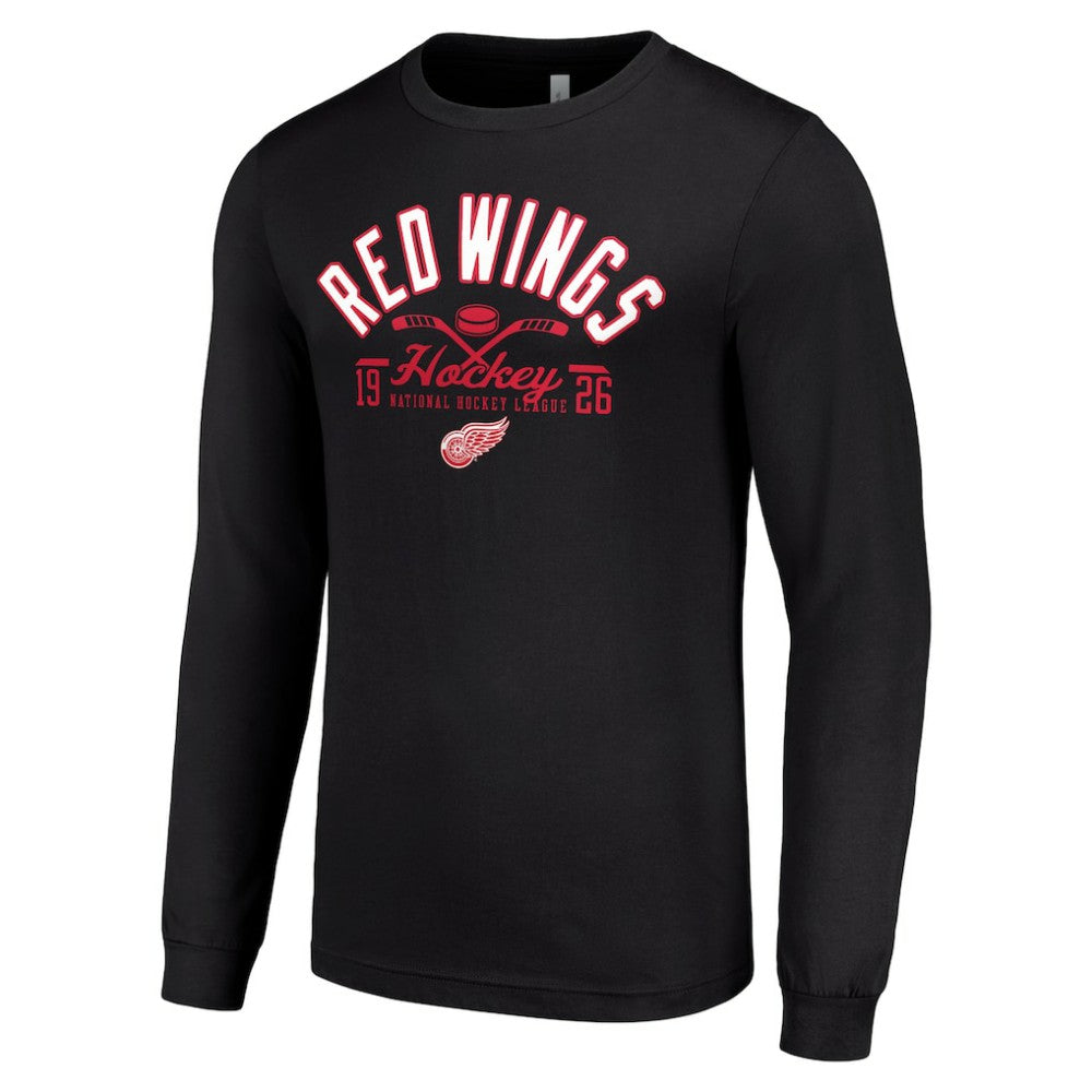 Detroit Red Wings Starter Puck Long Sleeve T-Shirt - Black - NHL