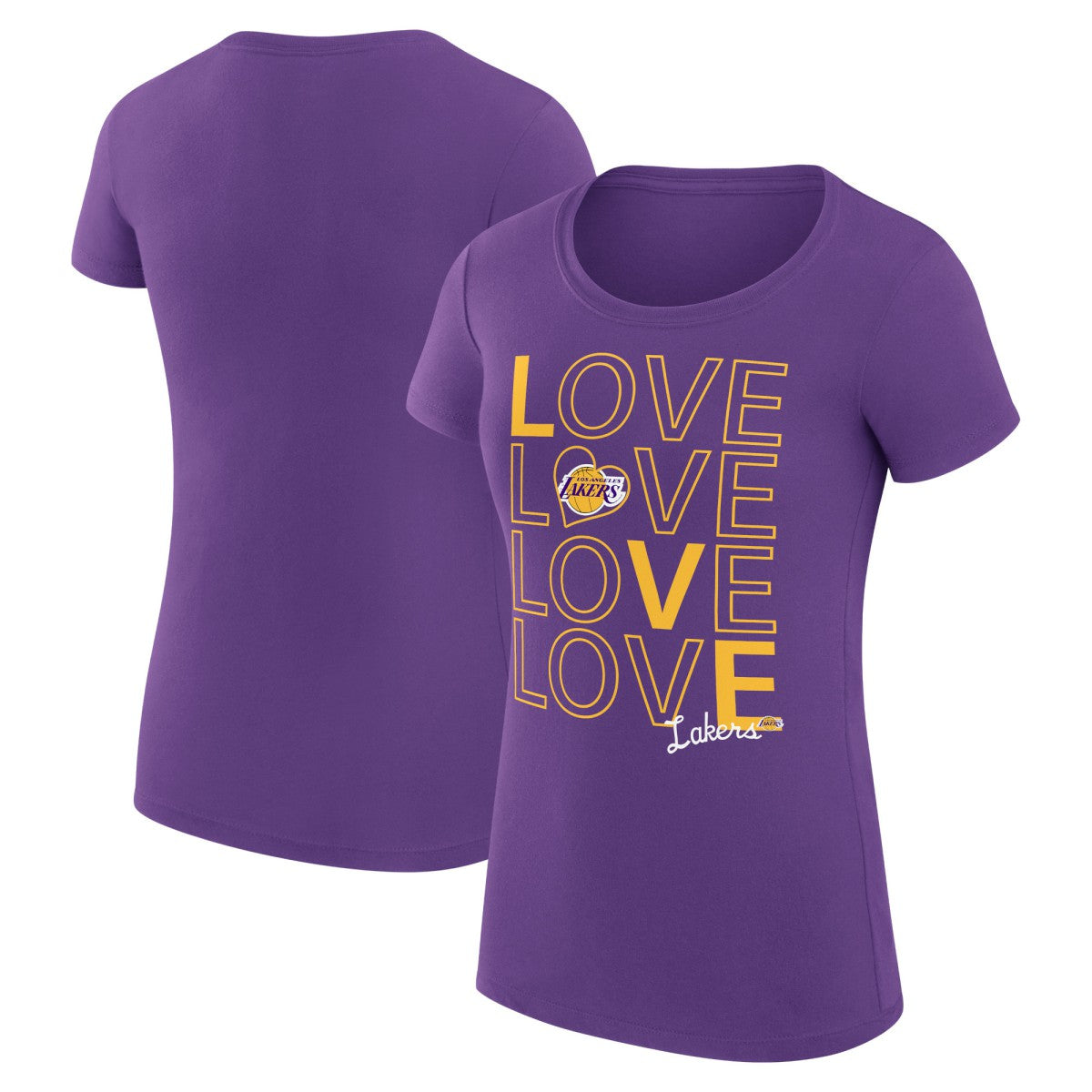 Los Angeles Lakers G-III 4Her by Carl Banks Women's Super-Slim Fit Lightweight Basketball Love T-Shirt Purple - NBA