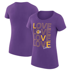 Los Angeles Lakers G-III 4Her by Carl Banks Women's Super-Slim Fit Lightweight Basketball Love T-Shirt Purple - NBA