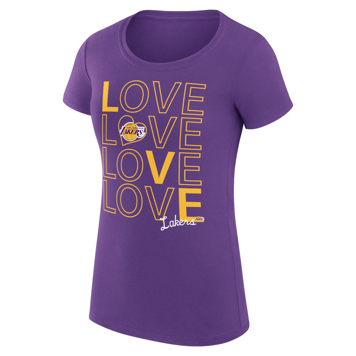 Los Angeles Lakers G-III 4Her by Carl Banks Women's Super-Slim Fit Lightweight Basketball Love T-Shirt Purple - NBA